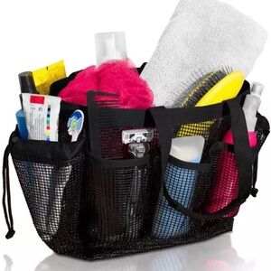 Heavy Duty Mesh Shower Bag Caddy and Tote with 9 Storage Compartments NWOT